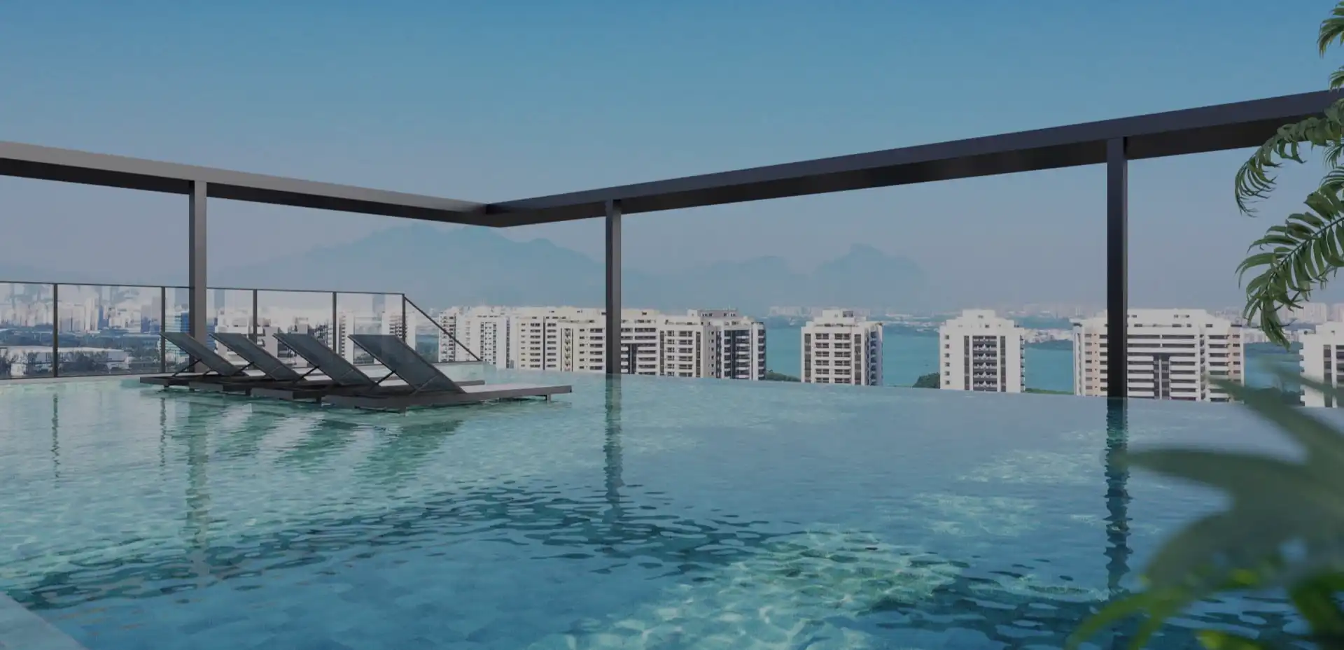 Imagem de uma piscina na cobertura.